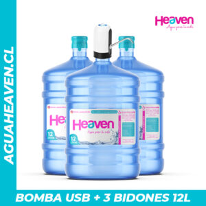 Bomba USB + 3 Botellones 12 Litros