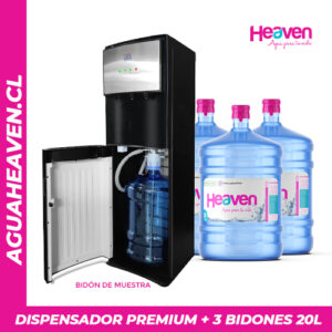 Dispensador botellón oculto + 3 botellones 20 lts