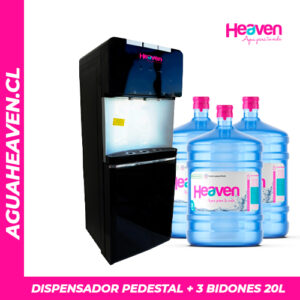 Dispensador pedestal + 3 botellones 20 lts