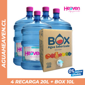 PROMO - 4 Recargas 20 lts + 1 BOX Saborizada 10 lts