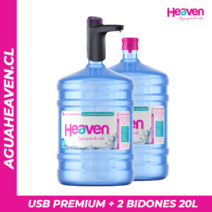 Bomba USB Premium + 2 botellones 20 lts