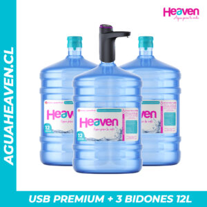 Bomba USB Premium + 3 botellones 12 lts