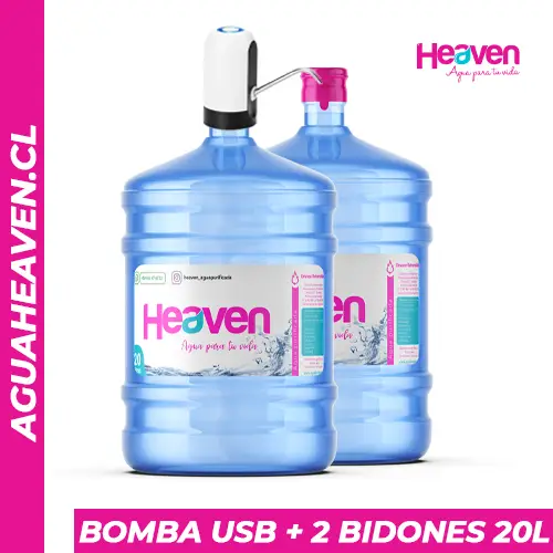Pack bienvenida 2 botellones 20 litros rack 2 botellones bomba USB miaguitta
