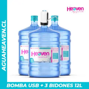 Bomba USB + 3 Botellones 12 Litros