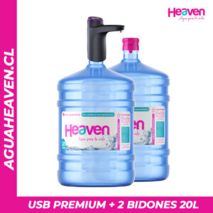 Bomba USB Premium + 2 botellones 20 lts